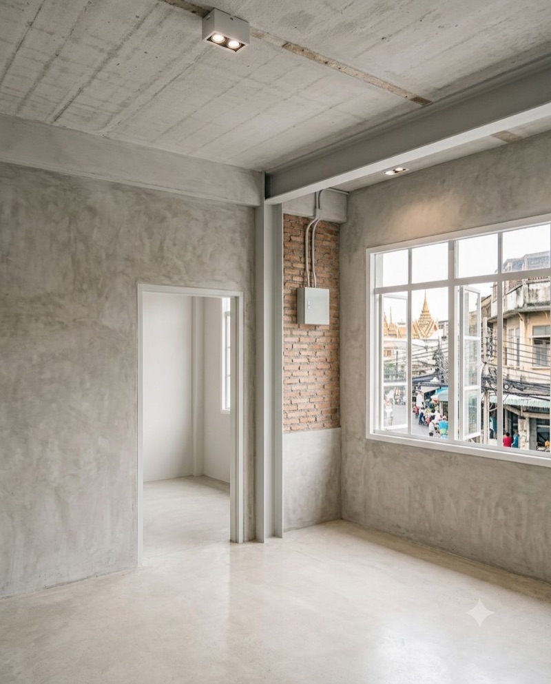 Bare concrete interior ready to renovate